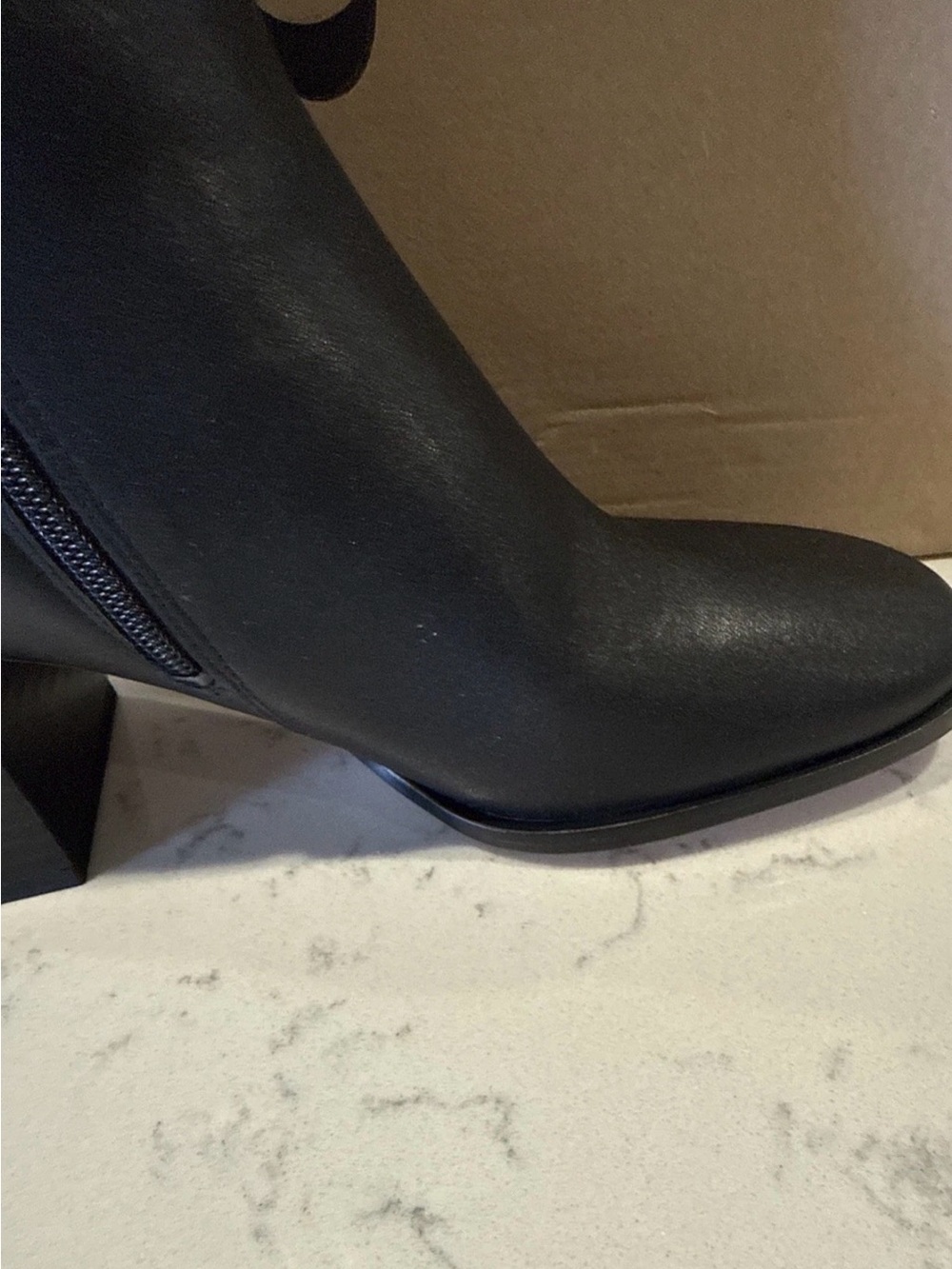 Coach Black Leather Tall Block-Heel Boots - Picture 6 of 13